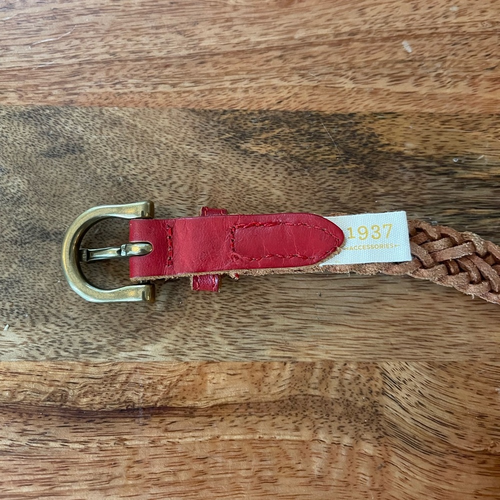 Madewell Leather Braided Belt Red - Picture 2 of 5